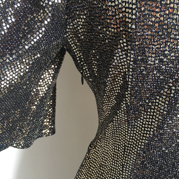 NWT Joseph Ribkoff Black/Gold Sequined Wrap Dress - Picture 12 of 14